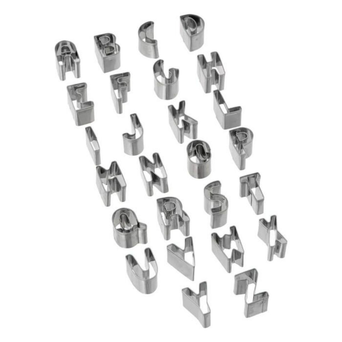 FIVE Emporte-Pièces en Inox  Lettres & Chiffres  10cm Gris