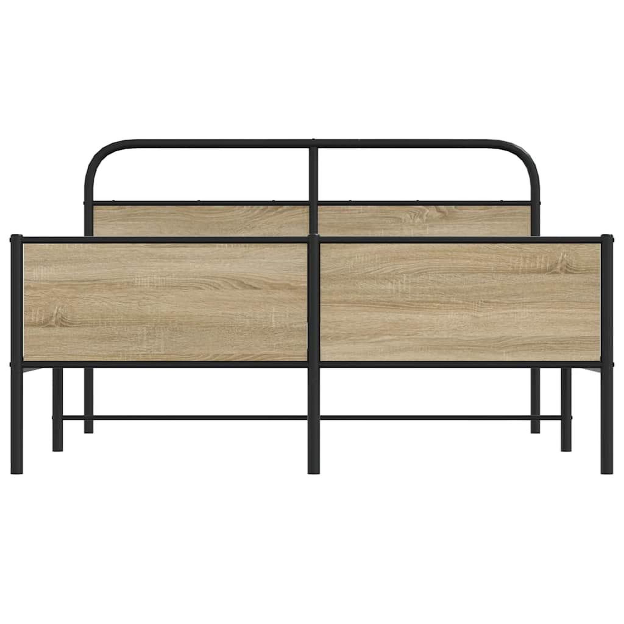 Voir la diapositive 5 : VIDAXL Cadre de lit en metal sans matelas chene fume 160x200 cm