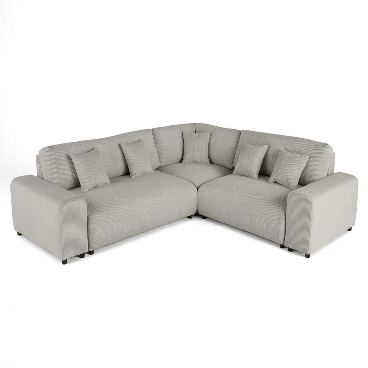 LISA DESIGN Garance - canapé modulable d'angle droit - 5 places - en velours côtelé