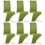 VIDAXL Chaises a manger avec forme de zigzag lot de 6 vert similicuir