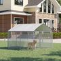 Voir la diapositive 2 : PAWHUT Chenil extérieur avec toit pour chien 5 m² - parc grillagé 230 x 230 x 175 cm - espace couvert - acier galvanisé