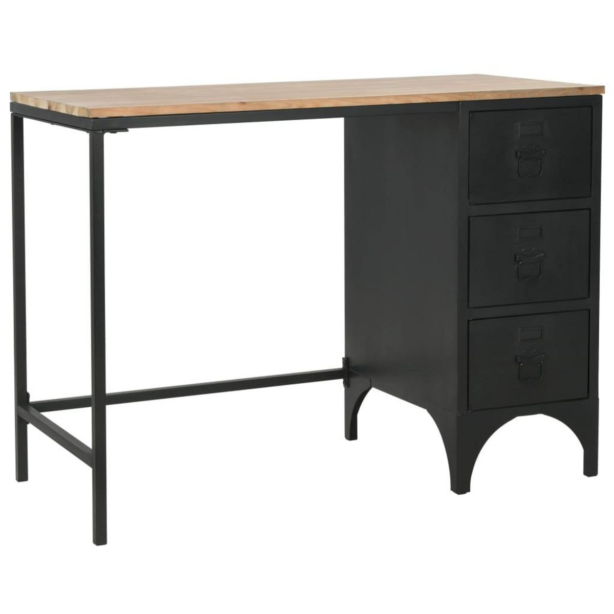 VIDAXL Bureau a piedestal unique Bois de sapin et acier 100x50x76 cm