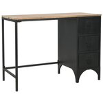 VIDAXL Bureau a piedestal unique Bois de sapin et acier 100x50x76 cm