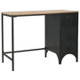 Voir la diapositive 1 : VIDAXL Bureau a piedestal unique Bois de sapin et acier 100x50x76 cm