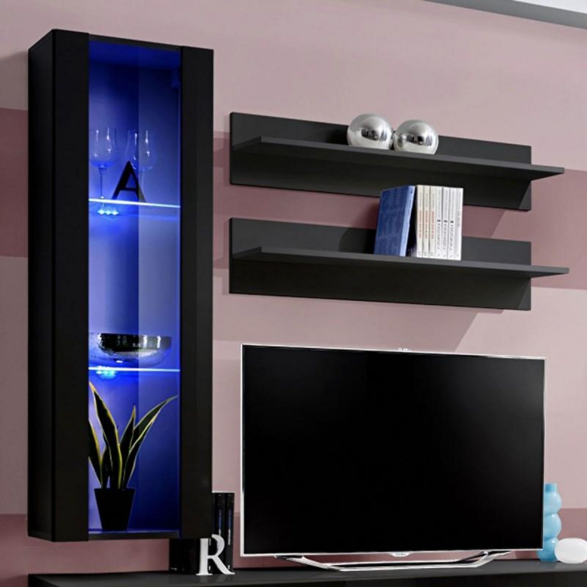 Paris Prix Meuble TV Mural Design  Fly II  170cm Noir