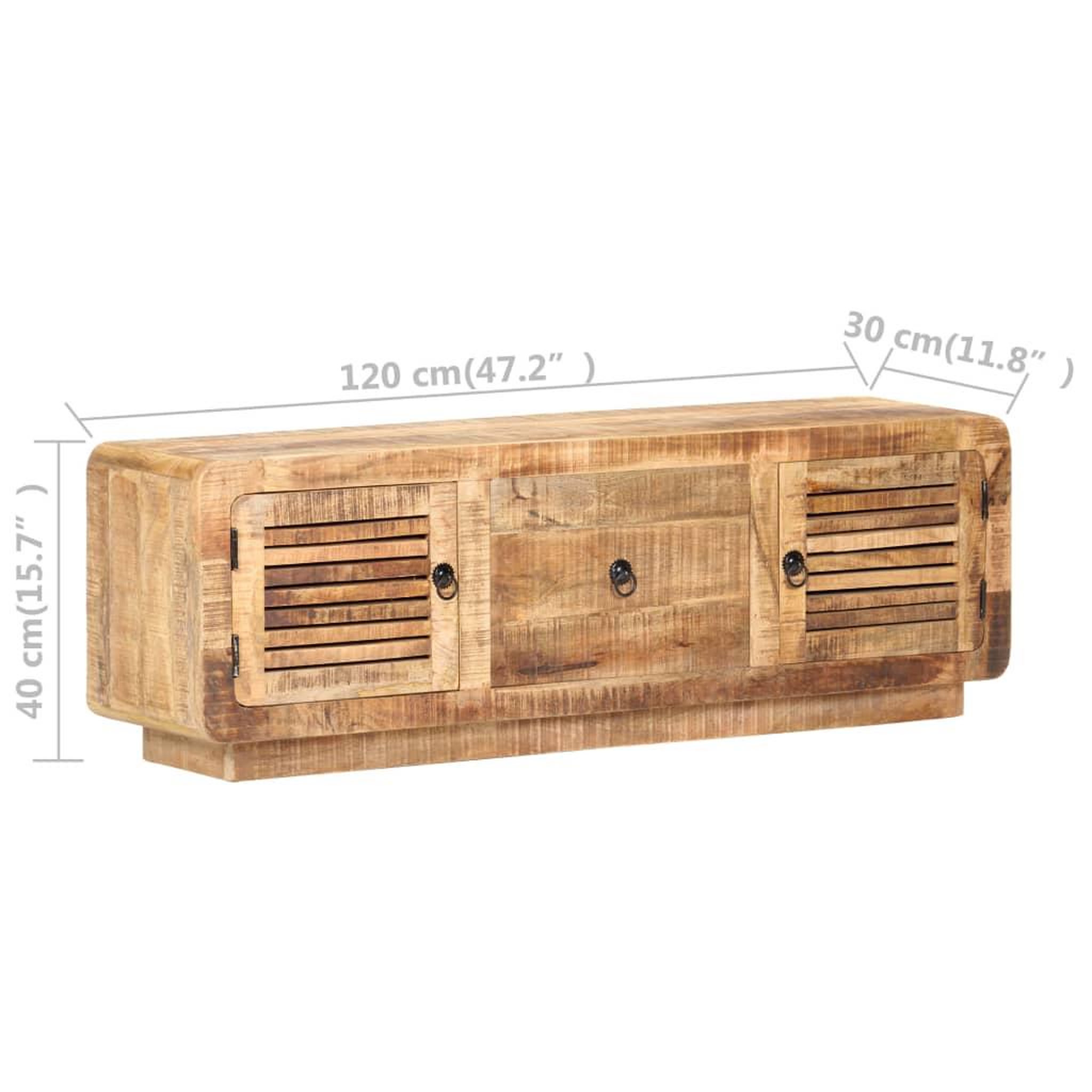 Voir la diapositive 6 : VIDAXL Meuble TV 120x30x40 cm Bois de manguier brut