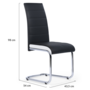 Voir la diapositive 6 : ID MARKET Lot de 6 chaises MIA noires liseré blanc pour salle à manger