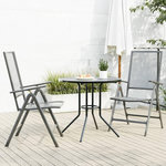VIDAXL Ensemble de chaises de jardin inclinables 3 pcs anthracite