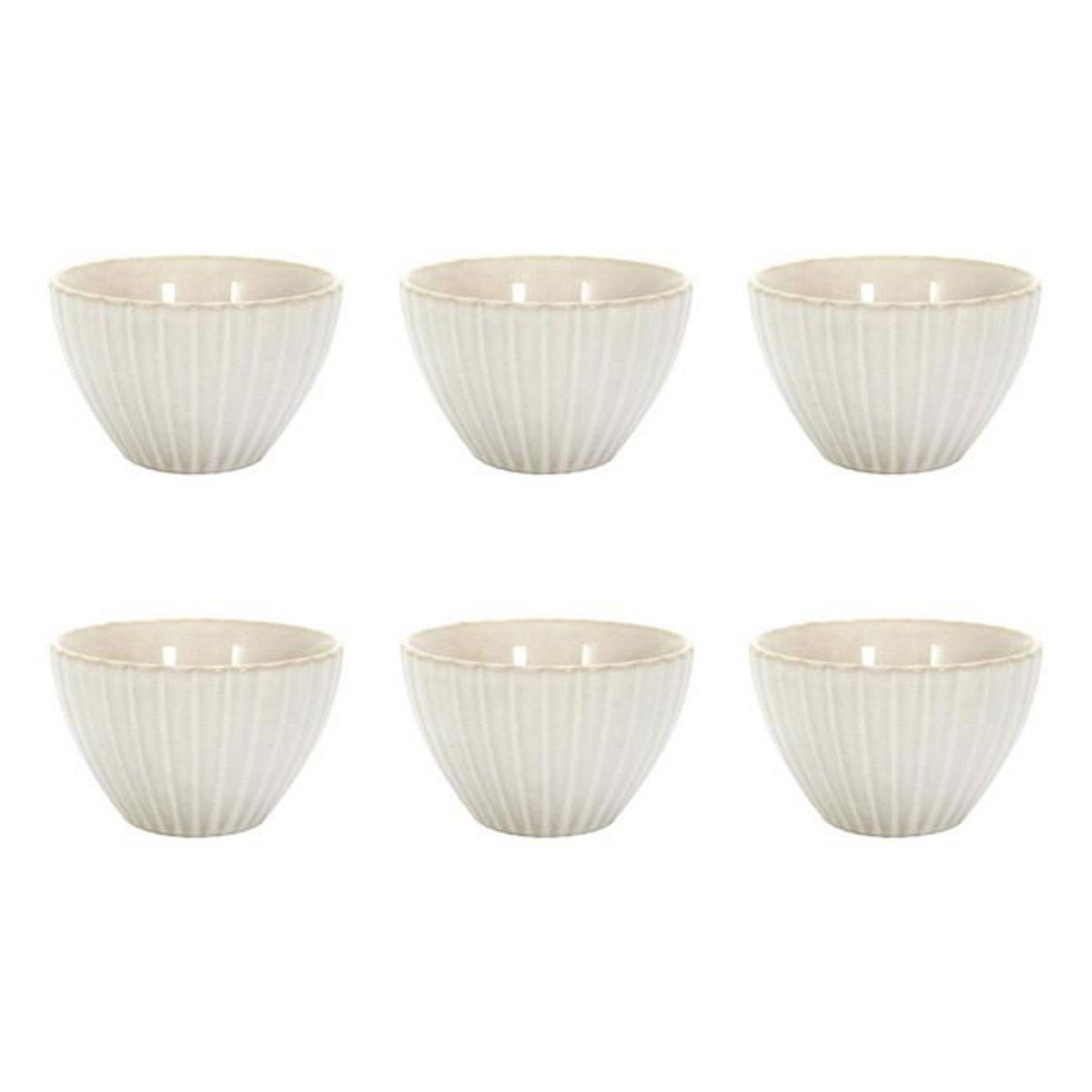 Paris Prix Lot de 6 Coupelles en Céramique  Vlora  11cm Beige