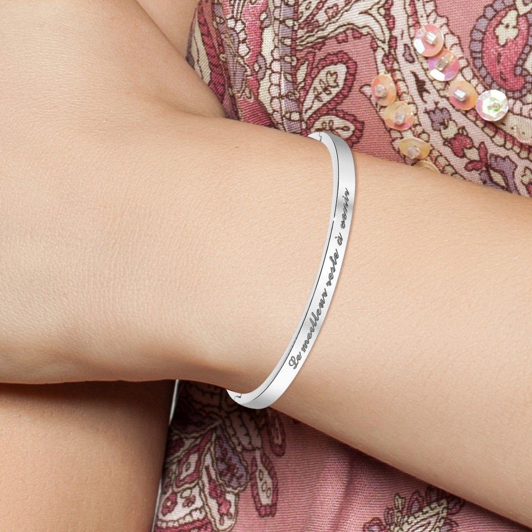 Voir la diapositive 3 : SC CRYSTAL Le meilleur reste à venir - Bracelet SC Crystal en Acier Rhodié argenté