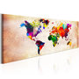 Voir la diapositive 1 : Paris Prix Tableau Imprimé  World Map : Colourful Ramble
