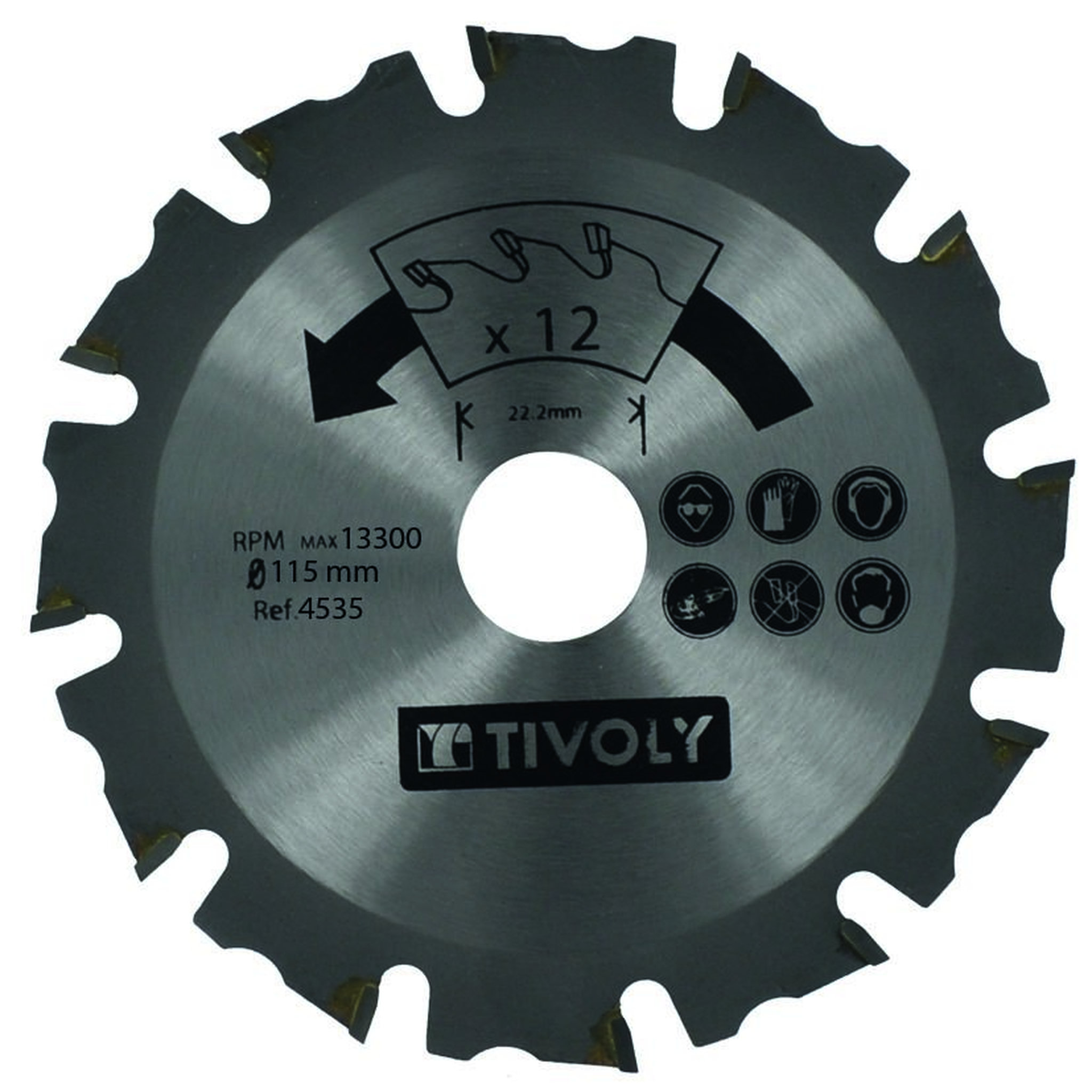 TIVOLY Disque à tronçonner de meuleuse pour bois TIVOLY, Diam.115 x 15 x 22.2 mm