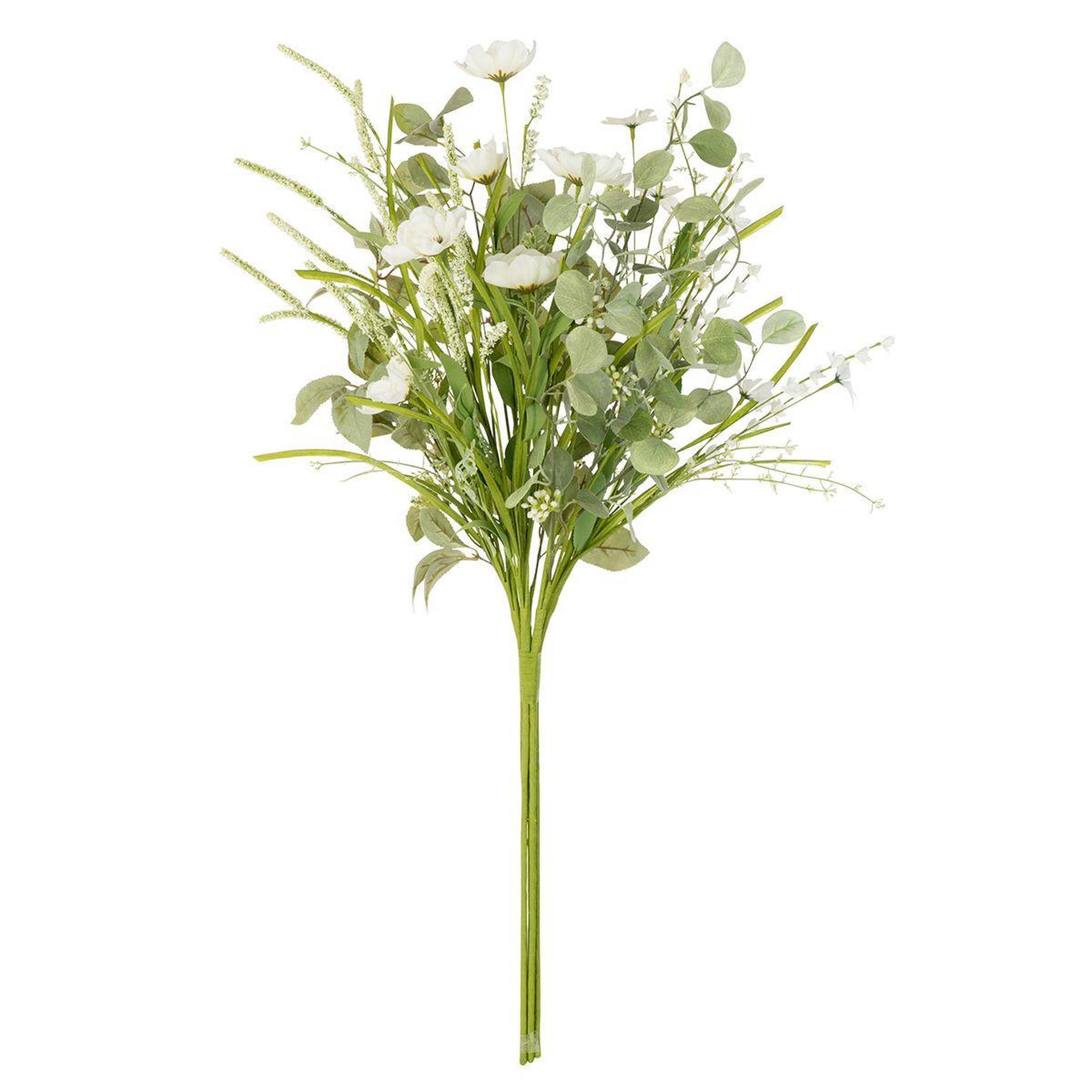J-LINE Bouquet de fleurs artificielles  mixtes  85cm blanc