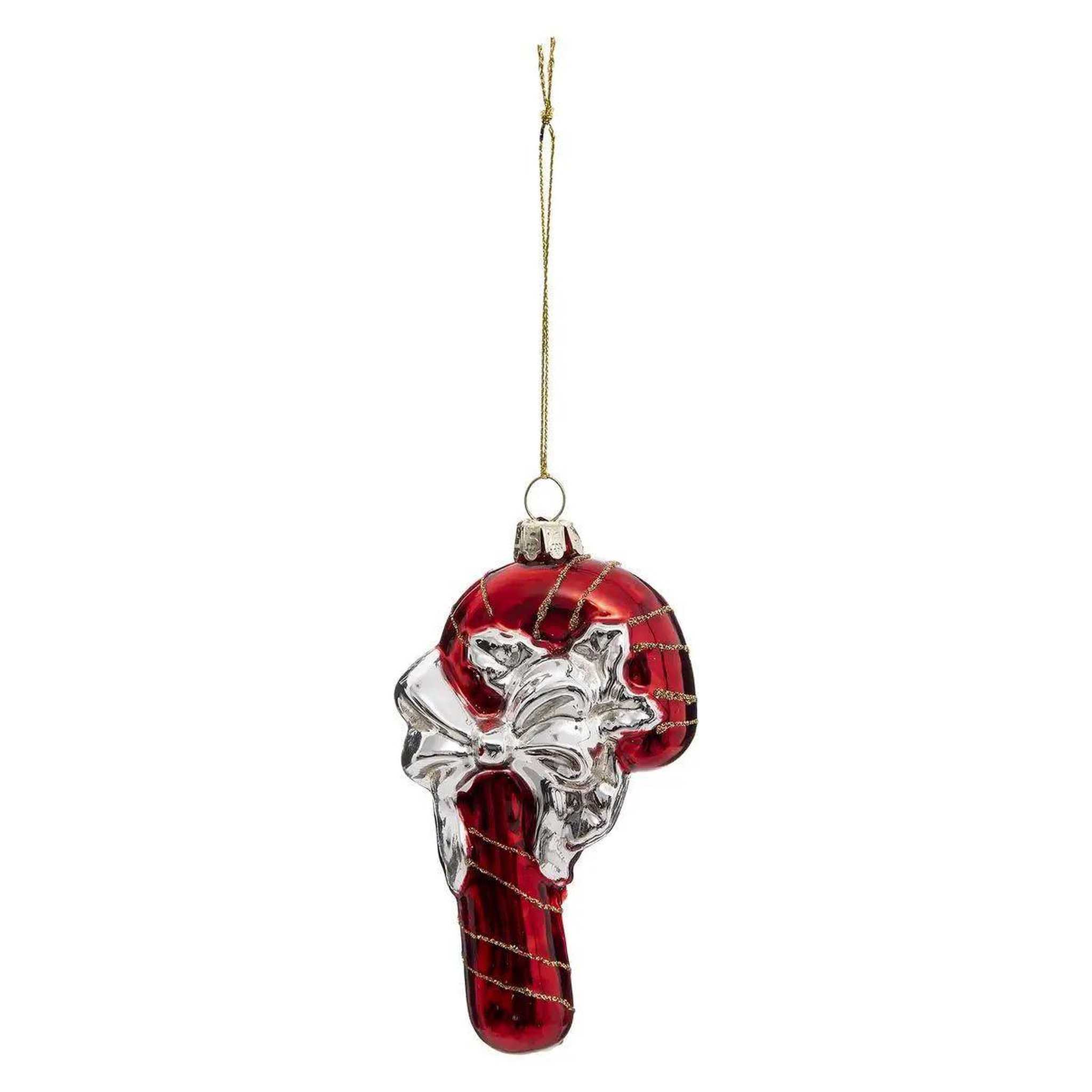 ATMOSPHERA Sujet de noël déco  sucre d'orge  13cm rouge