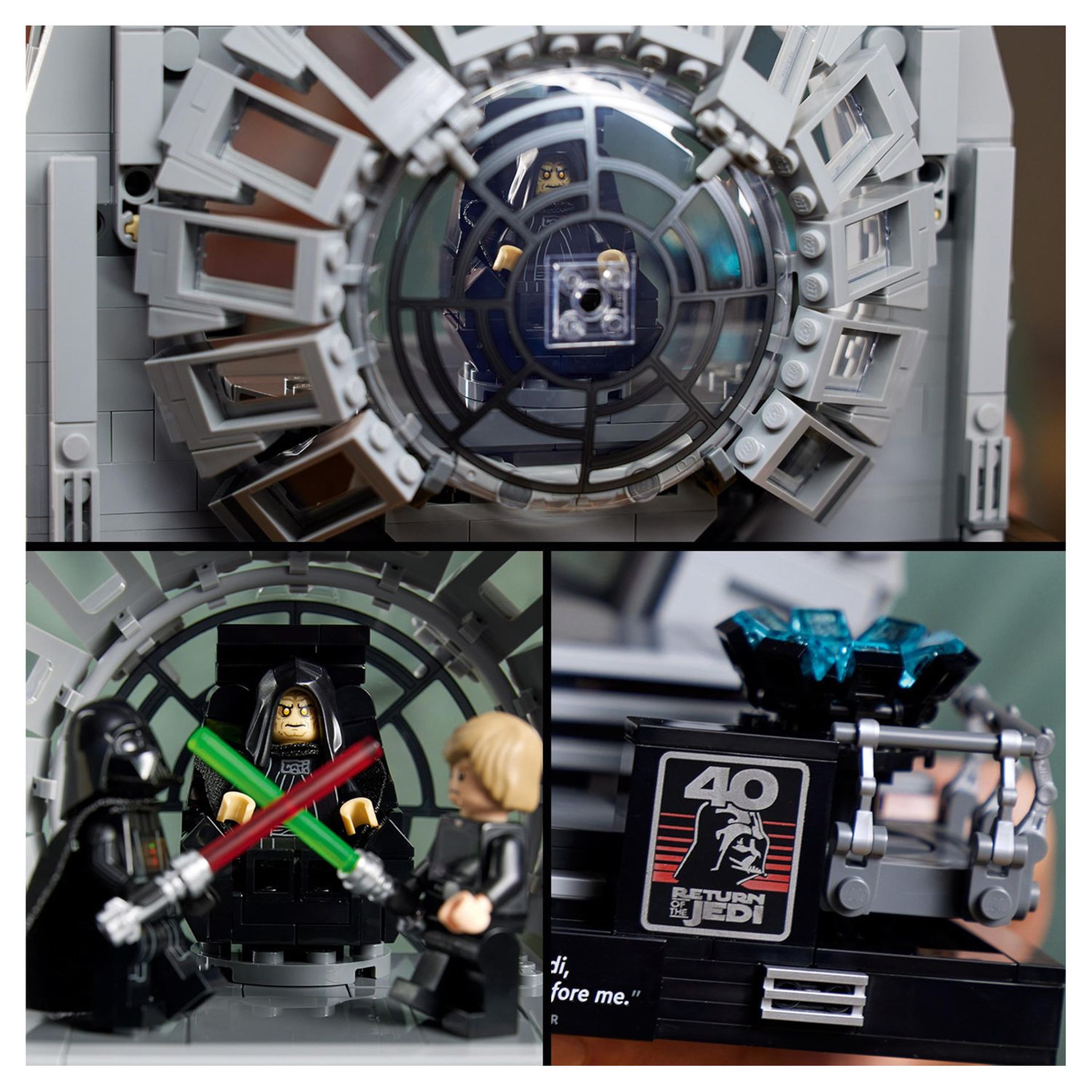 Voir la diapositive 5 : LEGO Star Wars 75352 Diorama de la Salle du Trône de l&rsquo;Empereur, Maquette avec Sabres Laser, Retour du Jedi 40e Anniversaire, avec Minifigurines Luke Skywalker et Dark Vador