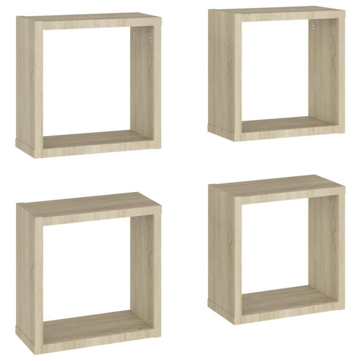 VIDAXL Etageres cube murales 4 pcs Chene sonoma 30x15x30 cm