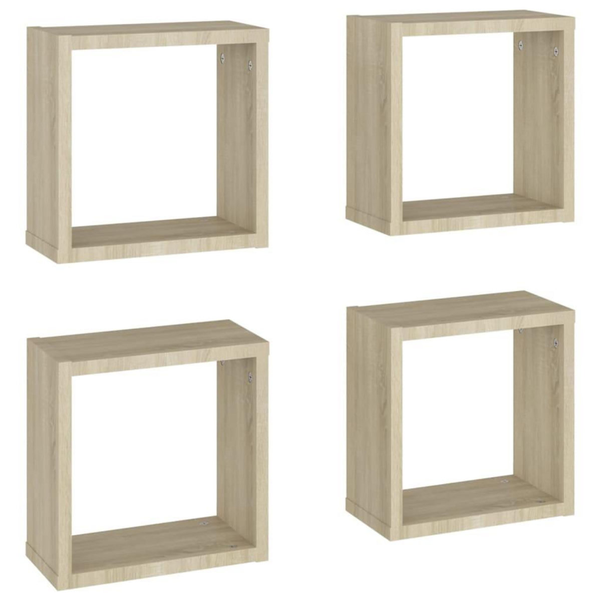 VIDAXL Etageres cube murales 4 pcs Chene sonoma 30x15x30 cm