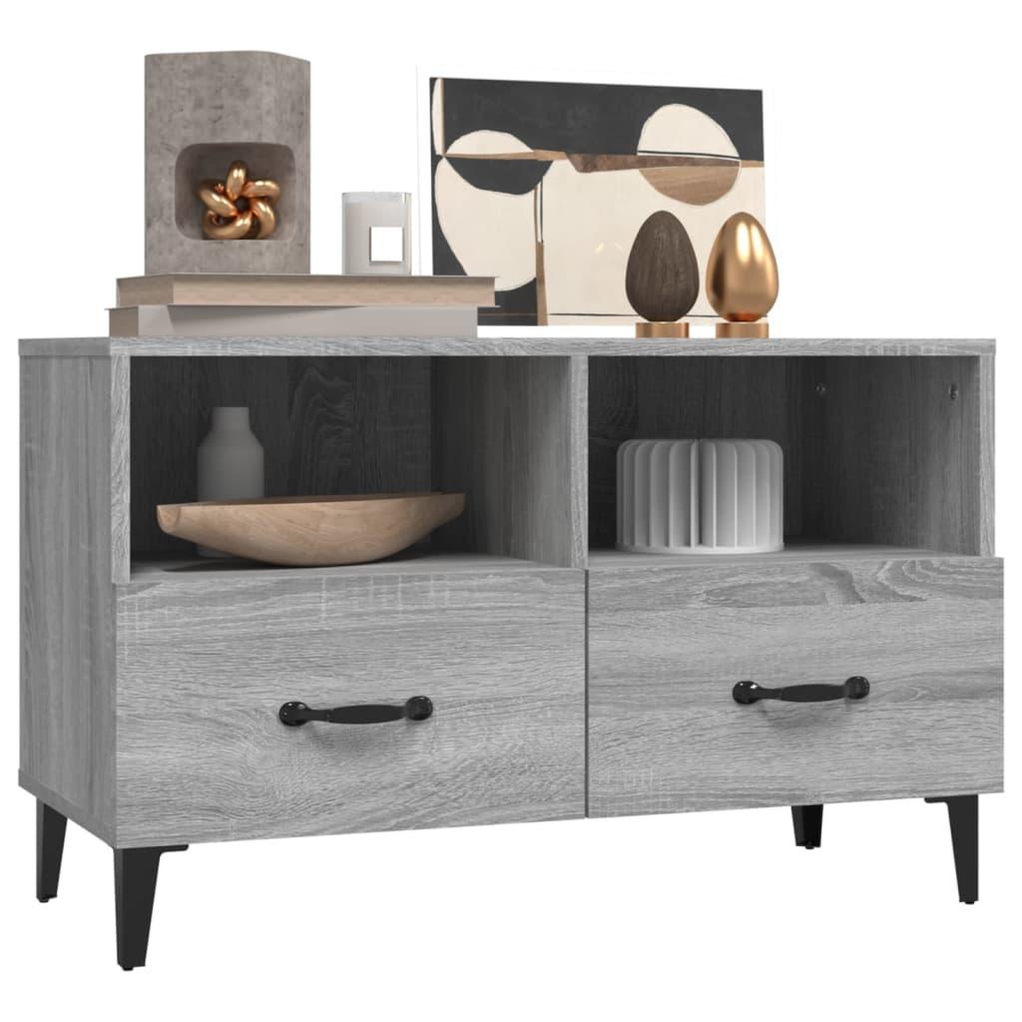 Voir la diapositive 4 : VIDAXL Meuble TV Sonoma gris 80x36x50 cm Bois d'ingenierie