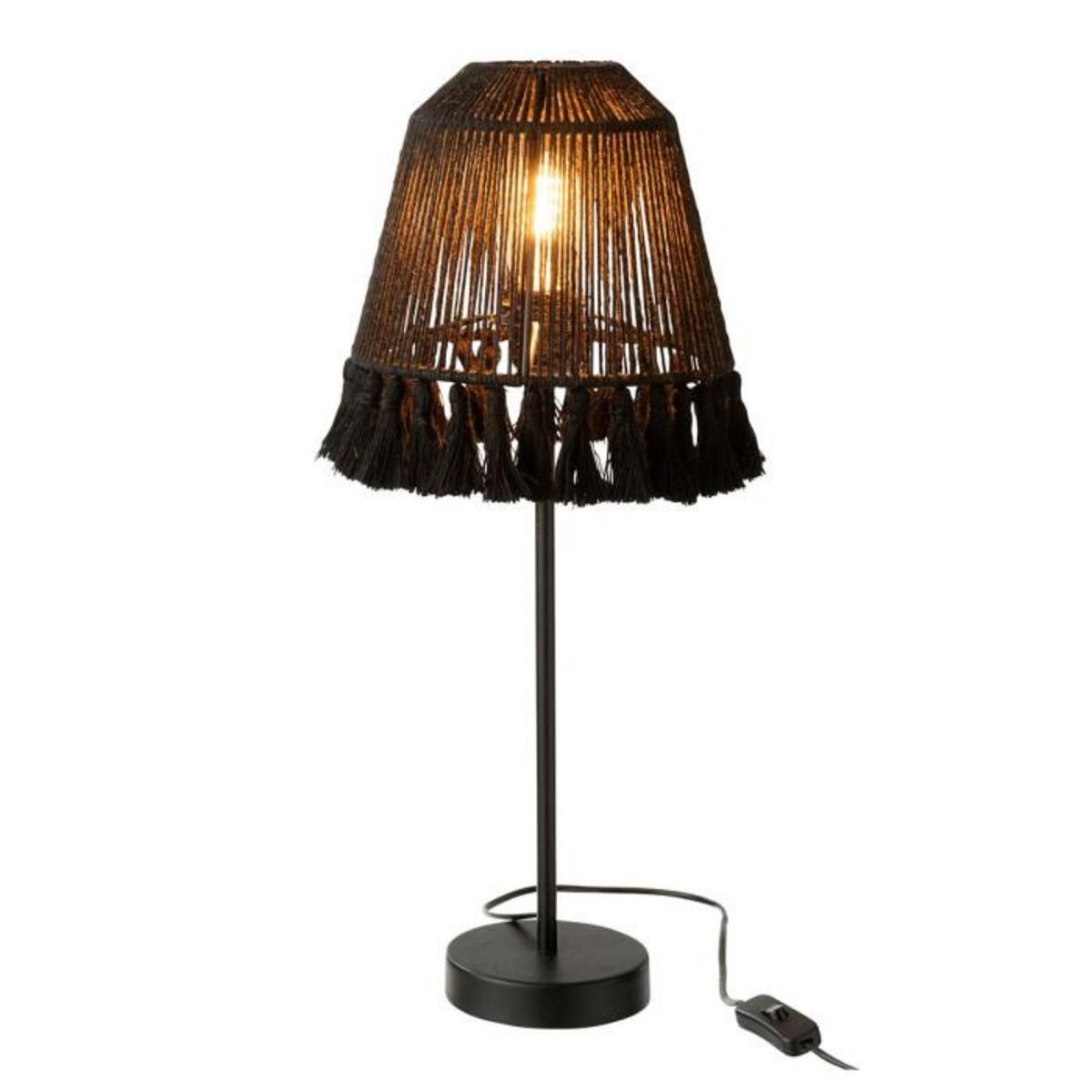 Paris Prix Lampe à Poser en Jute  Mila  60cm Noir