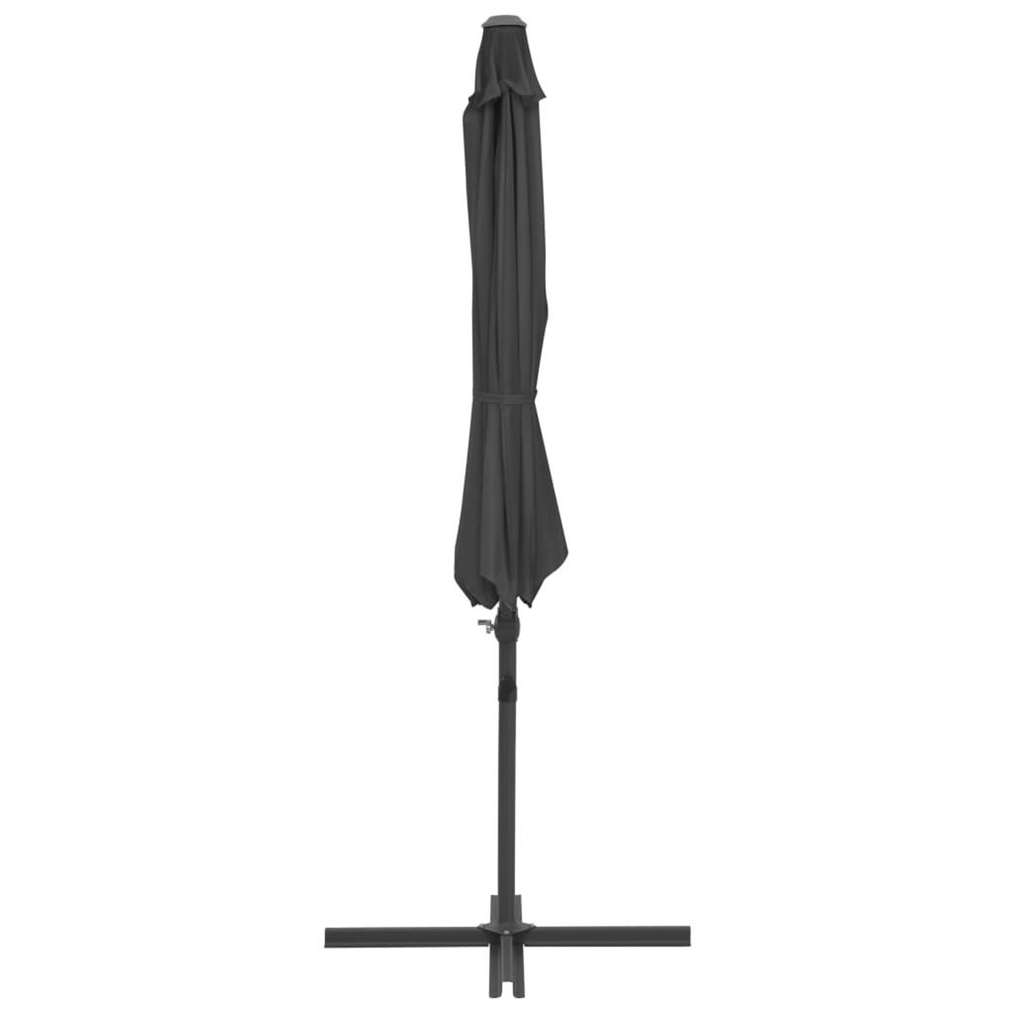 Voir la diapositive 4 : VIDAXL Parasol de jardin en porte-a-faux avec mat en acier anthracite