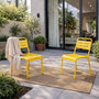 Voir la diapositive 4 : CONCEPT USINE Lot de 2 chaises de jardin empilables jaunes BERGAME