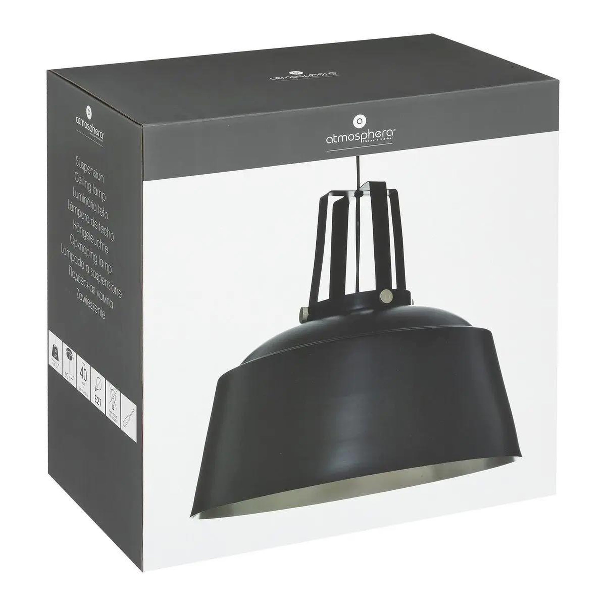 Voir la diapositive 5 : ATMOSPHERA Lampe suspension design  deep soul  35cm noir