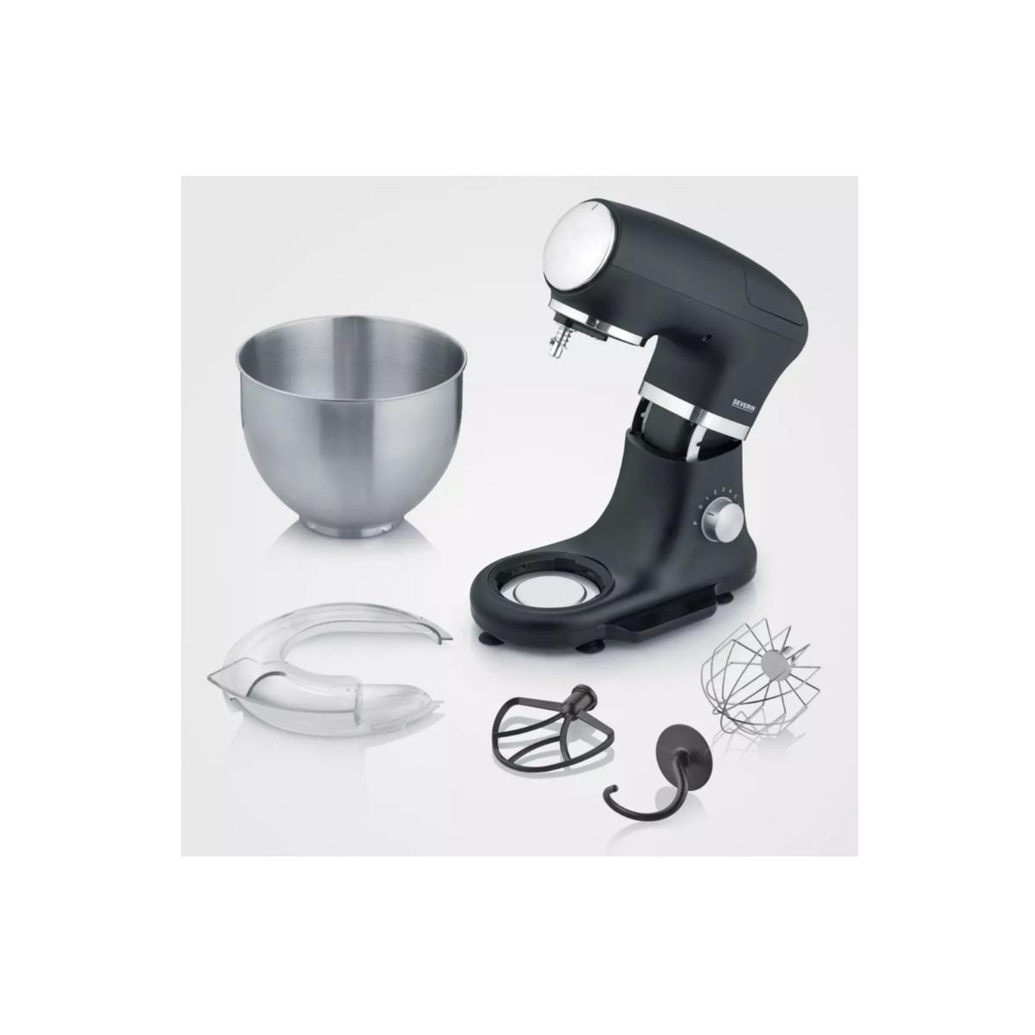 Voir la diapositive 2 : SEVERIN Robot pâtissier multifonction 5.5l 1000w noir/inox - km3898