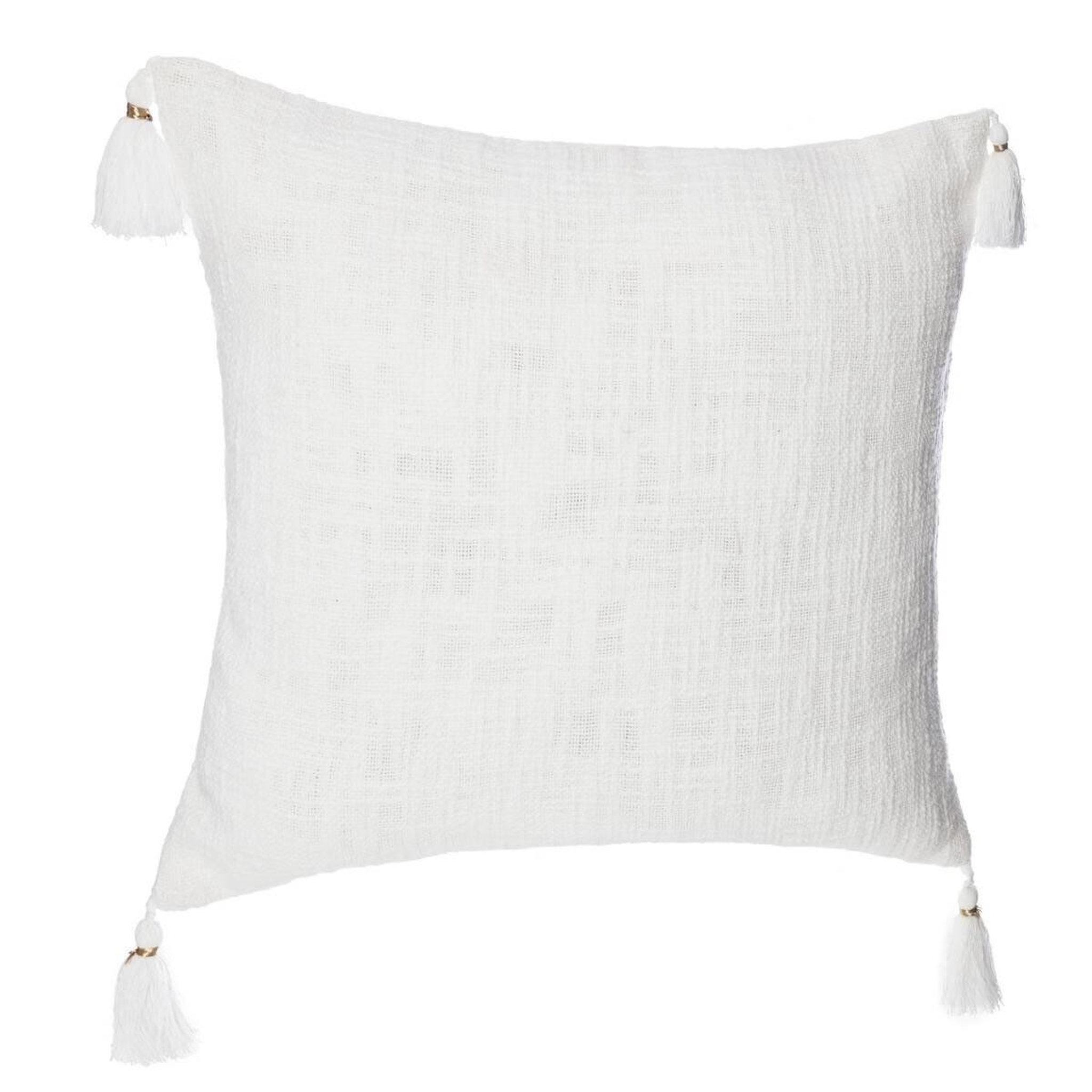 ATMOSPHERA Housse de coussin  slub  40x40cm blanc