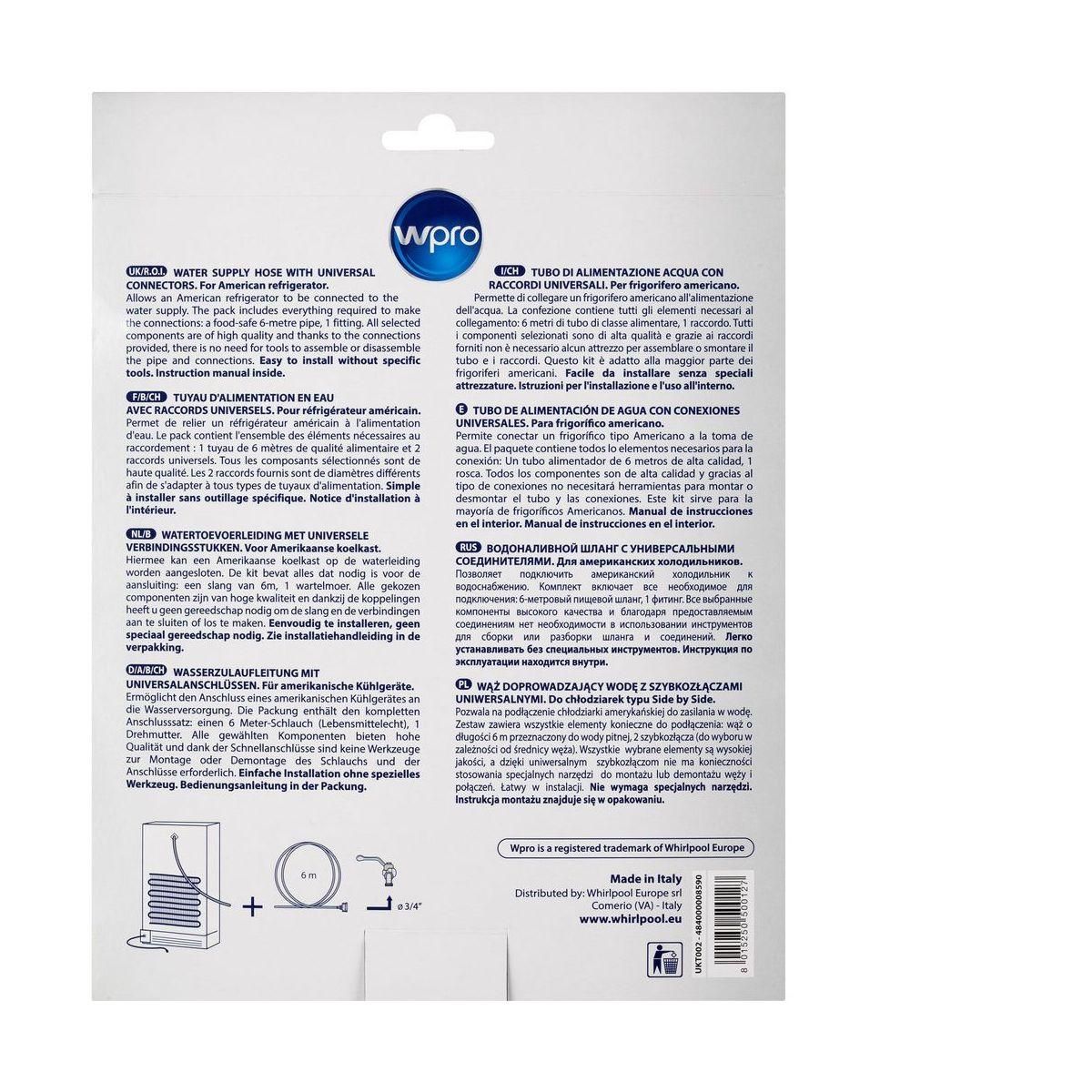 WPRO Tuyau / Raccord Refrigérateur Américain UKT002
