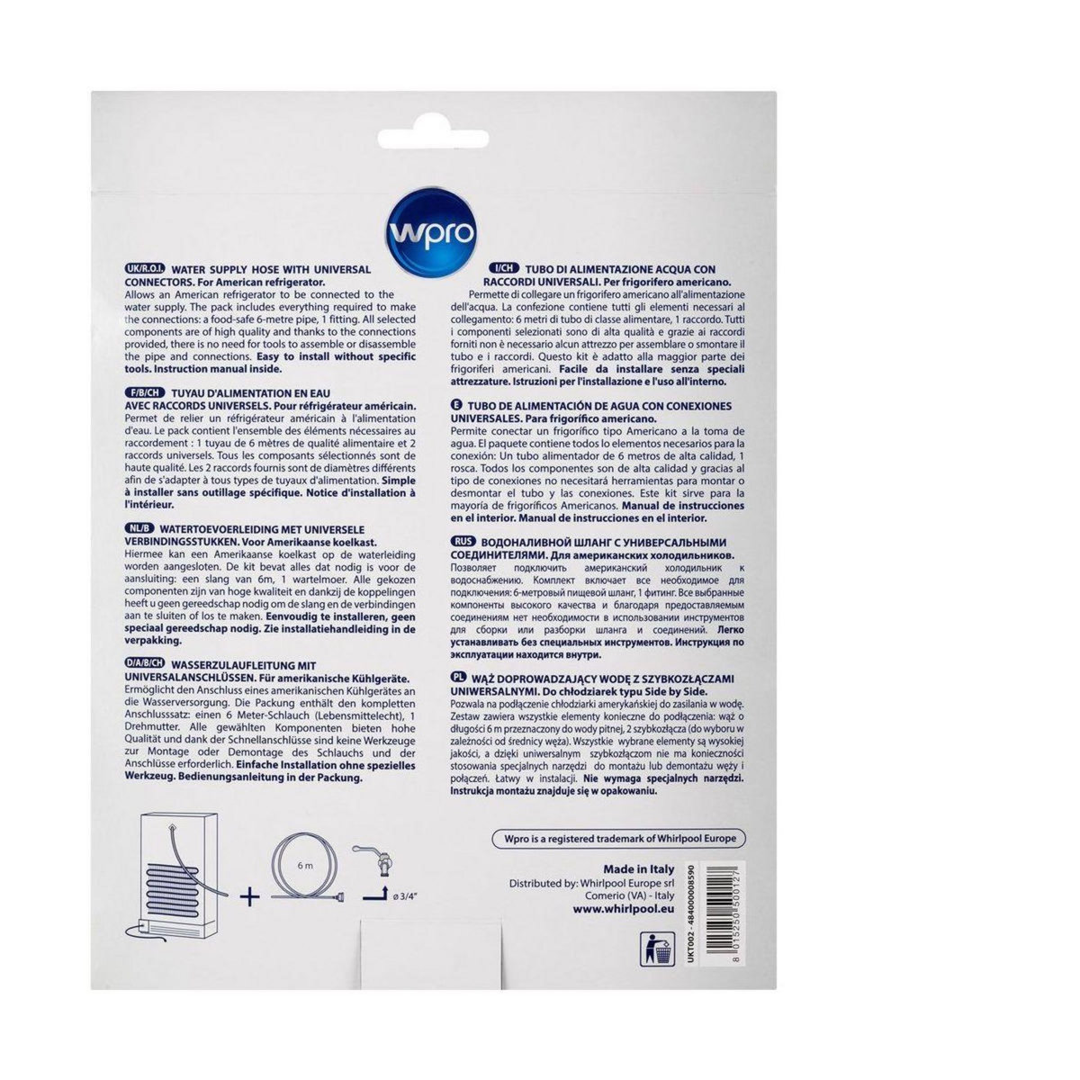 WPRO Tuyau / Raccord Refrigérateur Américain UKT002