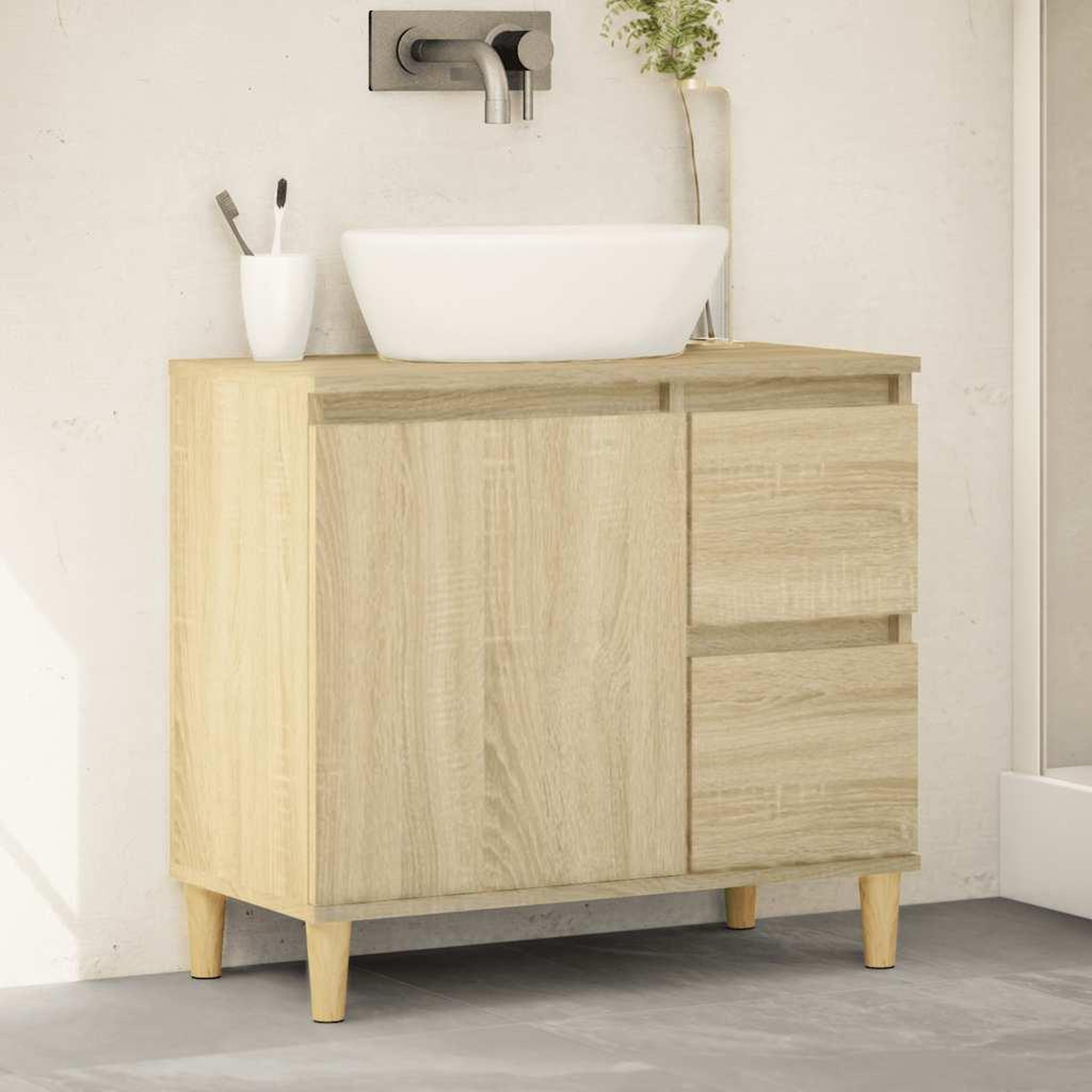 VIDAXL Armoire salle de bain chene sonoma 65x33x60 cm