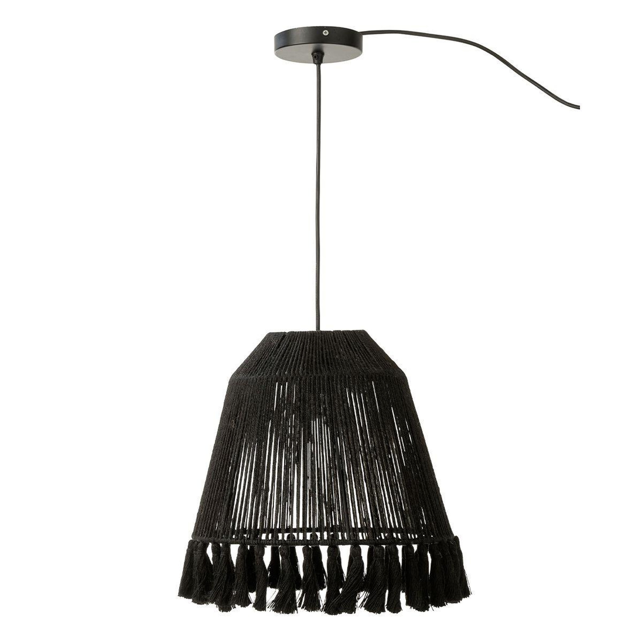 J-LINE Lampe Suspension en Jute  Celia  33cm Noir