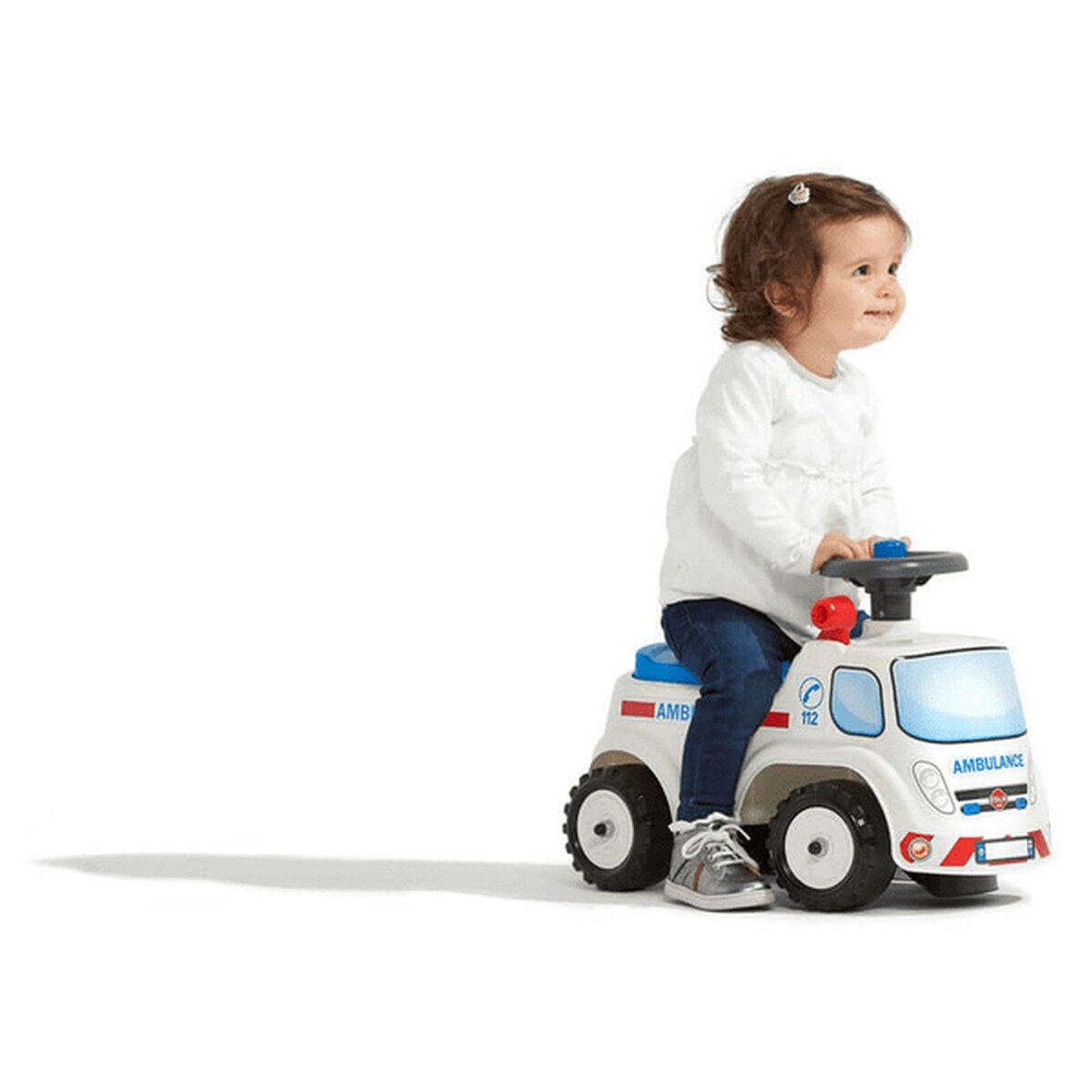 FALQUET Porteur ambulance avec assise ouvrante et volant directionnel avec klaxon