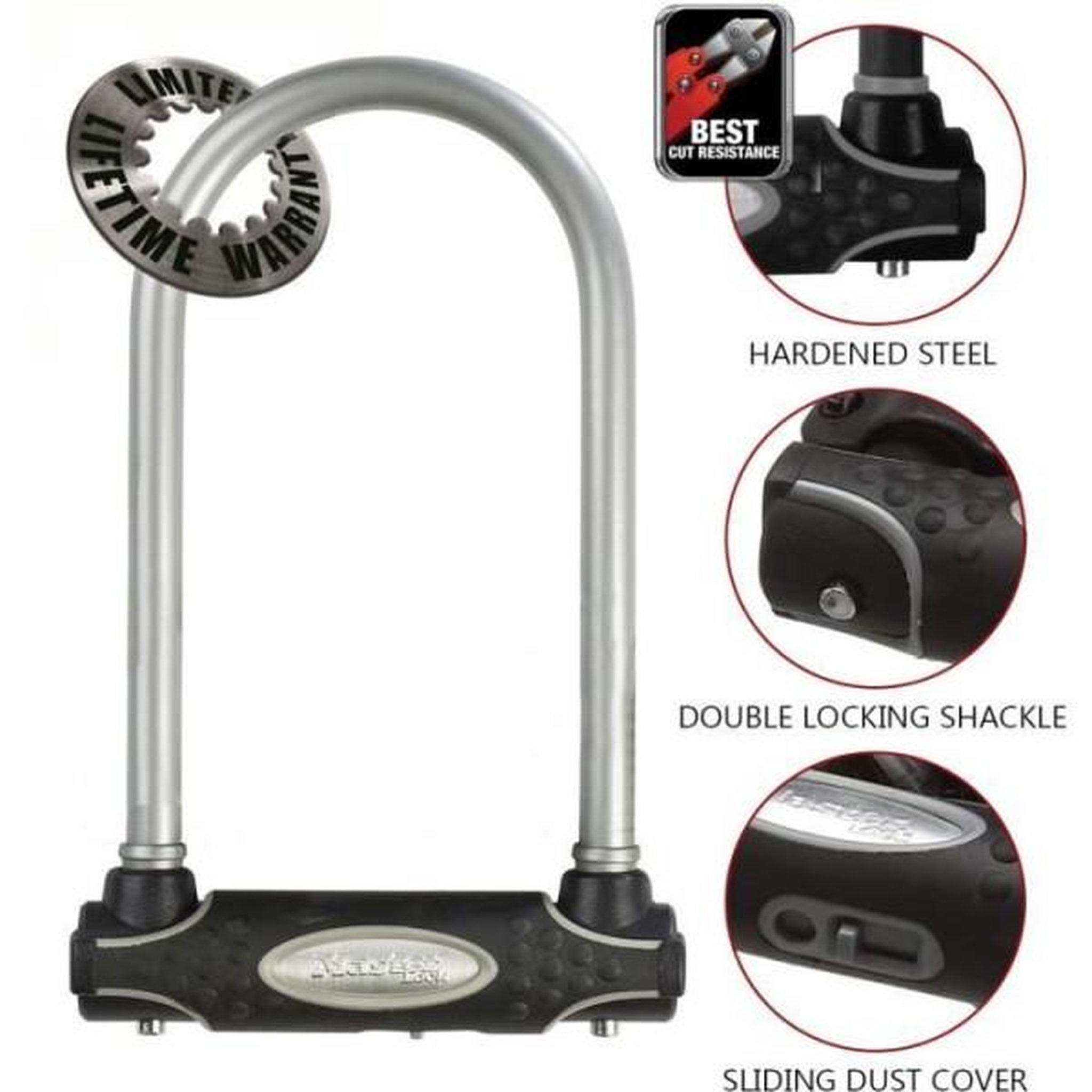 Voir la diapositive 2 : Master lock Antivol Vélo U a Clé - MASTER LOCK - 8195EURDPROCOL - Corps en Acier Cémenté - Anse a Double Verrouillage