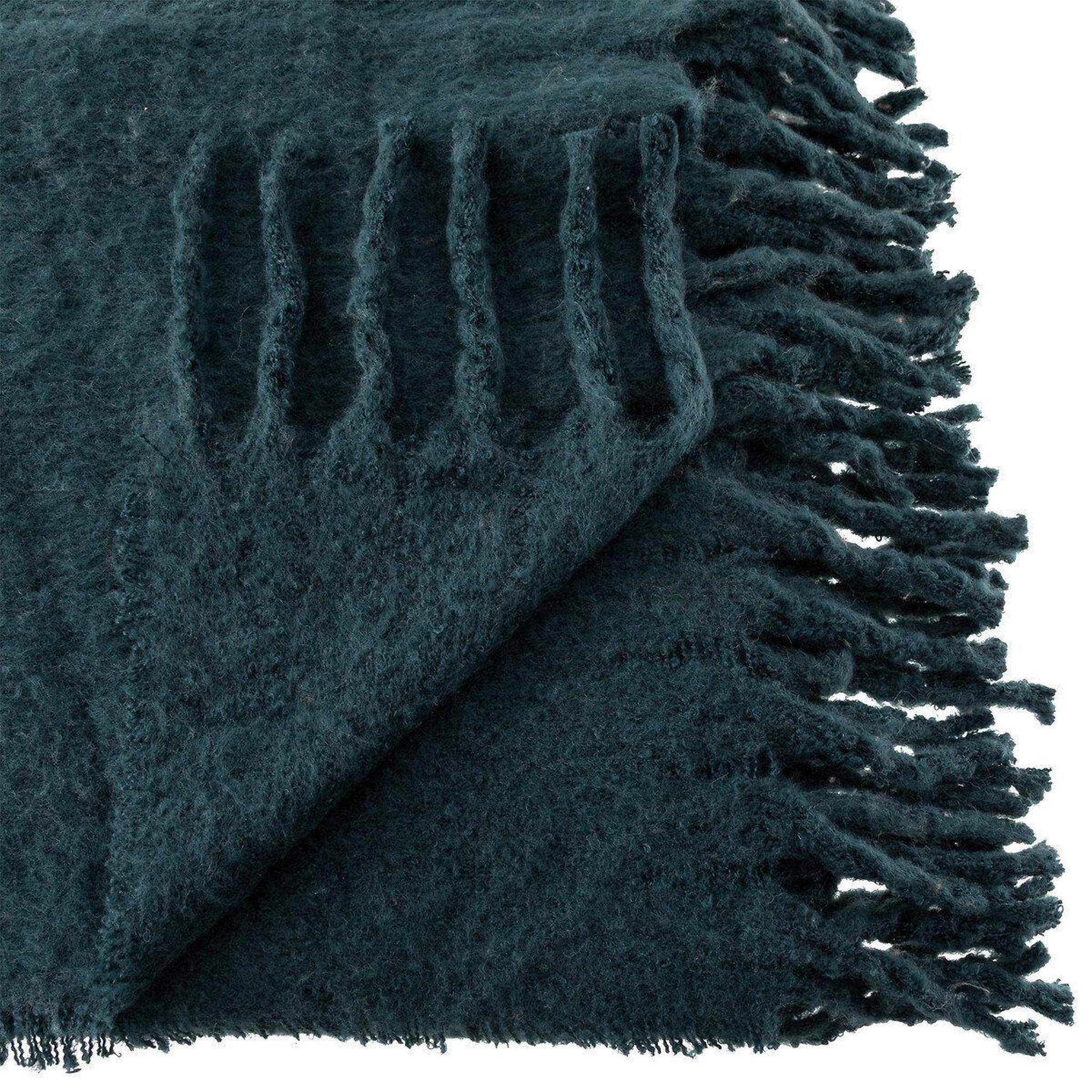 Voir la diapositive 3 : ATMOSPHERA Plaid mohair  kodi  130x180cm bleu