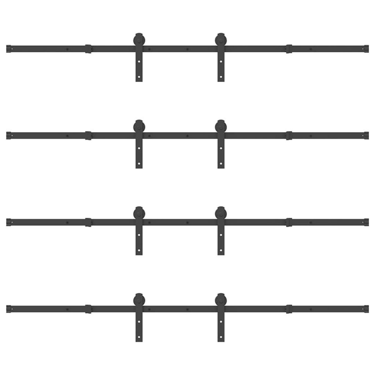 VIDAXL Kit de quincaillerie de porte coulissante 427 cm acier noir