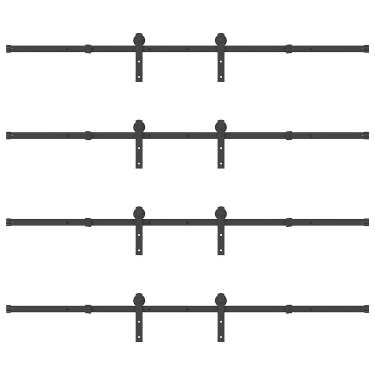 VIDAXL Kit de quincaillerie de porte coulissante 427 cm acier noir