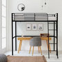 Voir la diapositive 2 : MARKET24 Lit mezzanine enfant ELIOT en métal noir 90x190cm avec sommier inclus