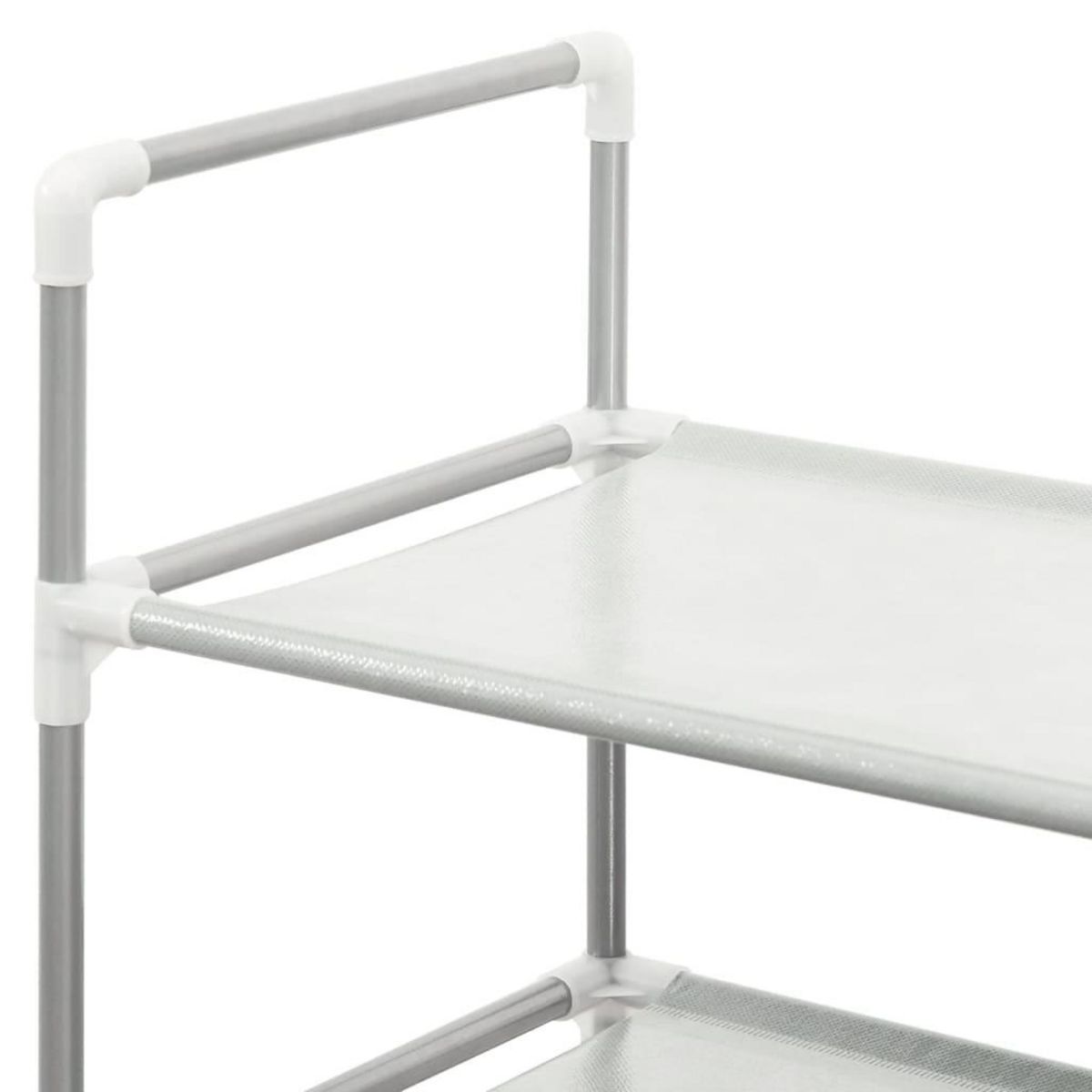 VIDAXL Etagere a chaussures 8 etageres Metal et tissu intisse Argente