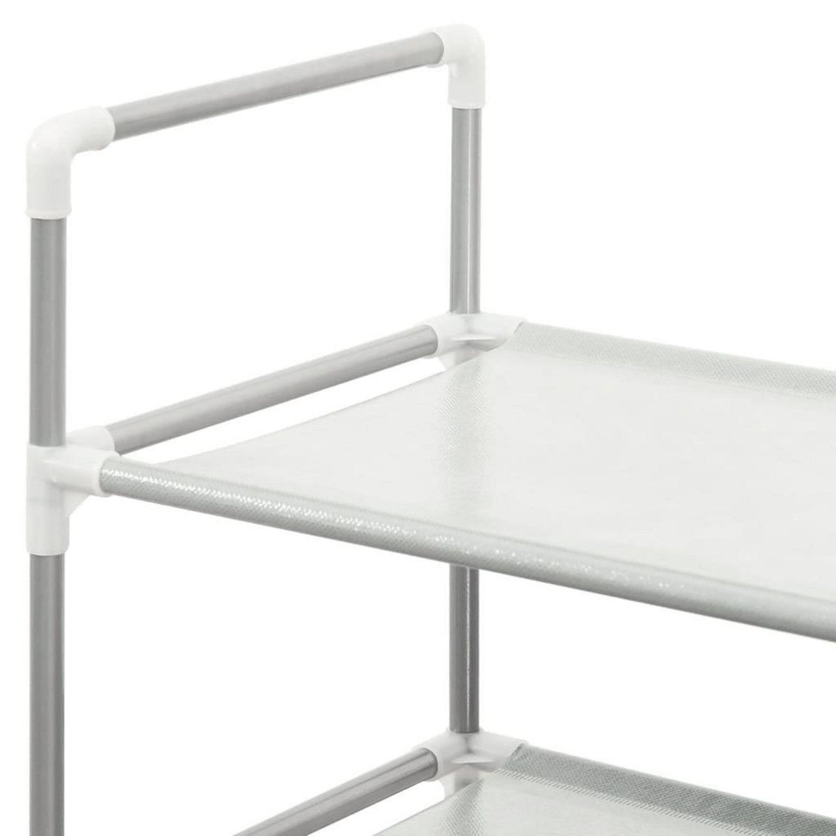 VIDAXL Etagere a chaussures 8 etageres Metal et tissu intisse Argente