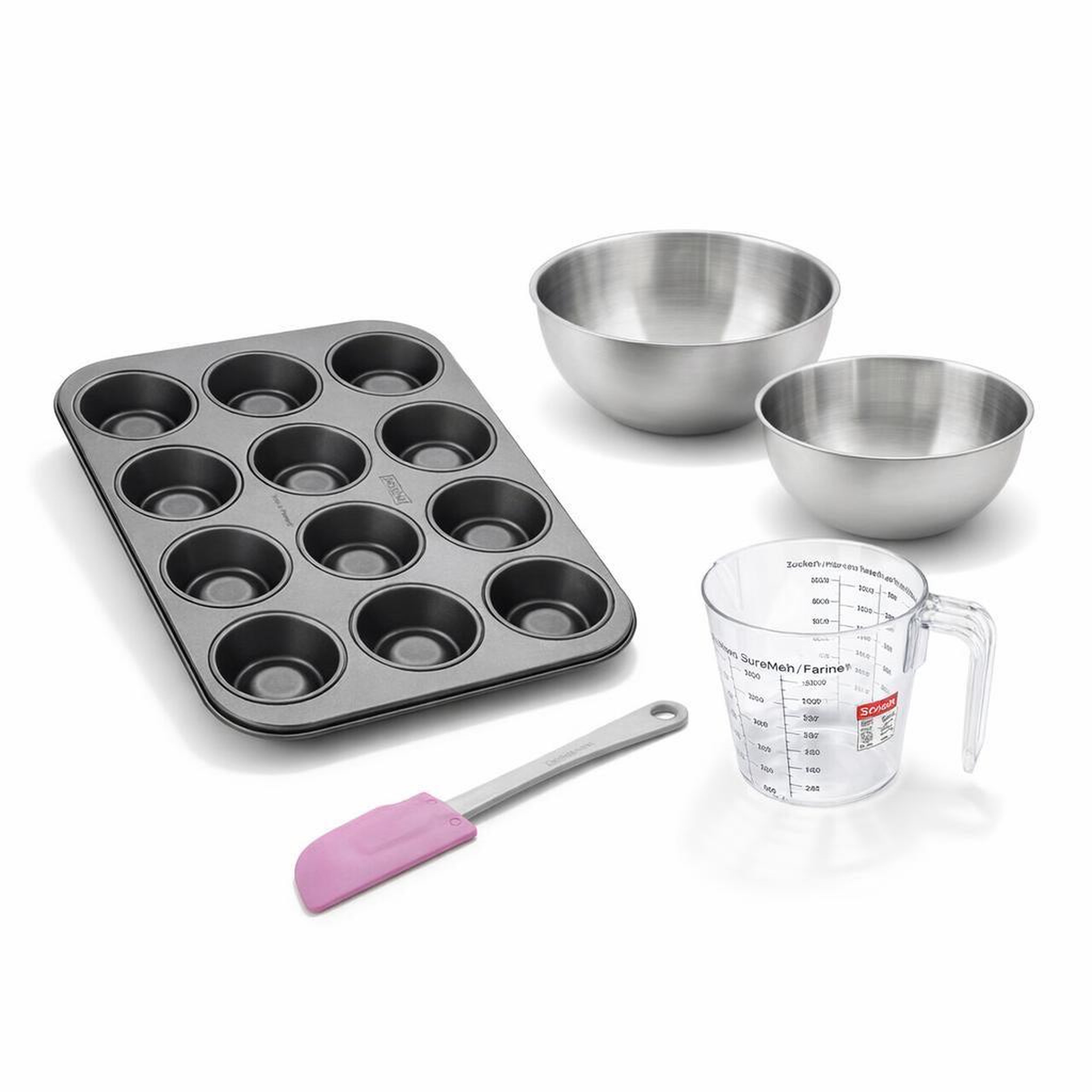 ZENKER Set à pâtisserie 1 moule à 12 babas au rhum 2 bols à mixer 1 verre mesureur et 1 spatule zenker spécial créative