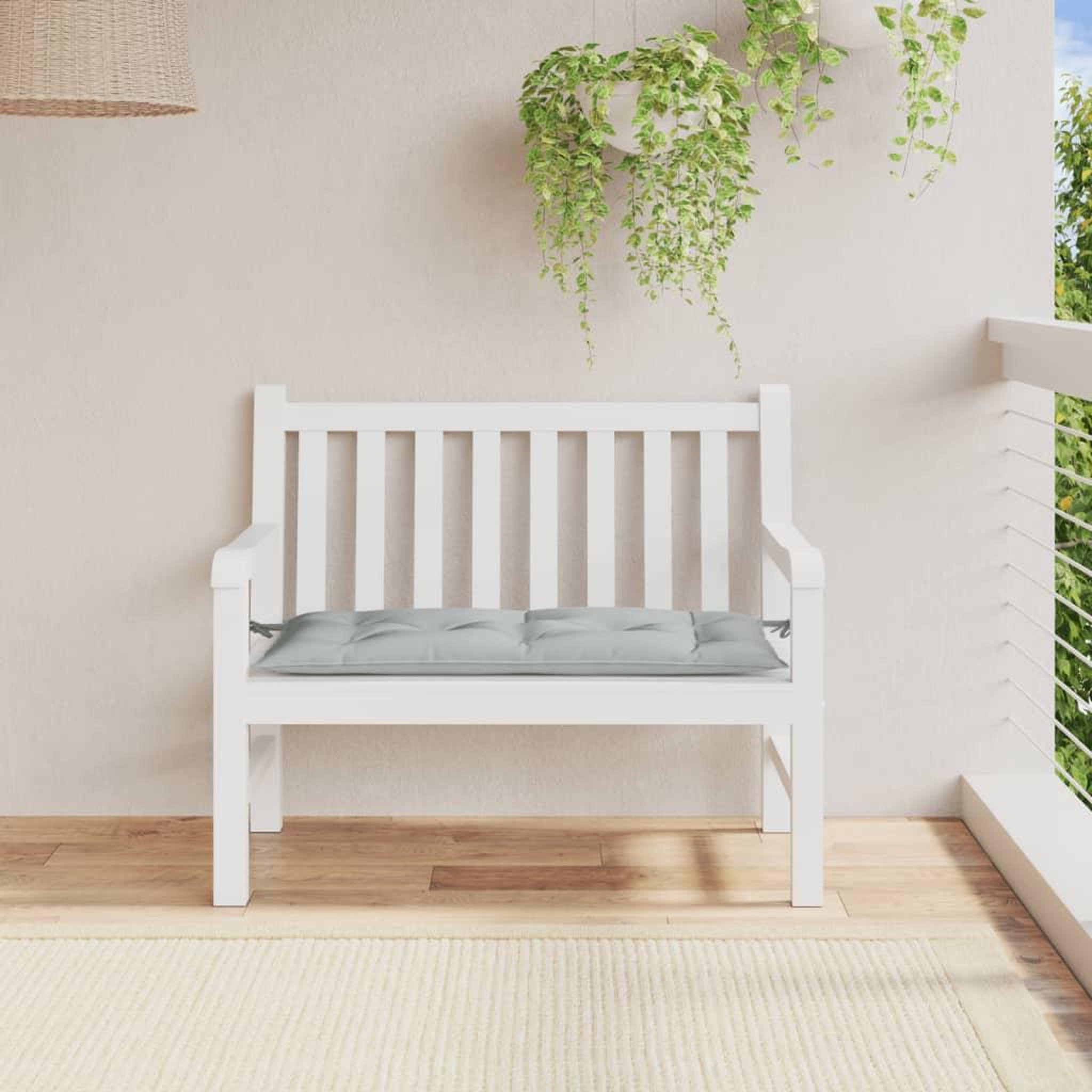 Voir la diapositive 3 : VIDAXL Coussin de banc de jardin gris clair melange 100x50x7 cm tissu