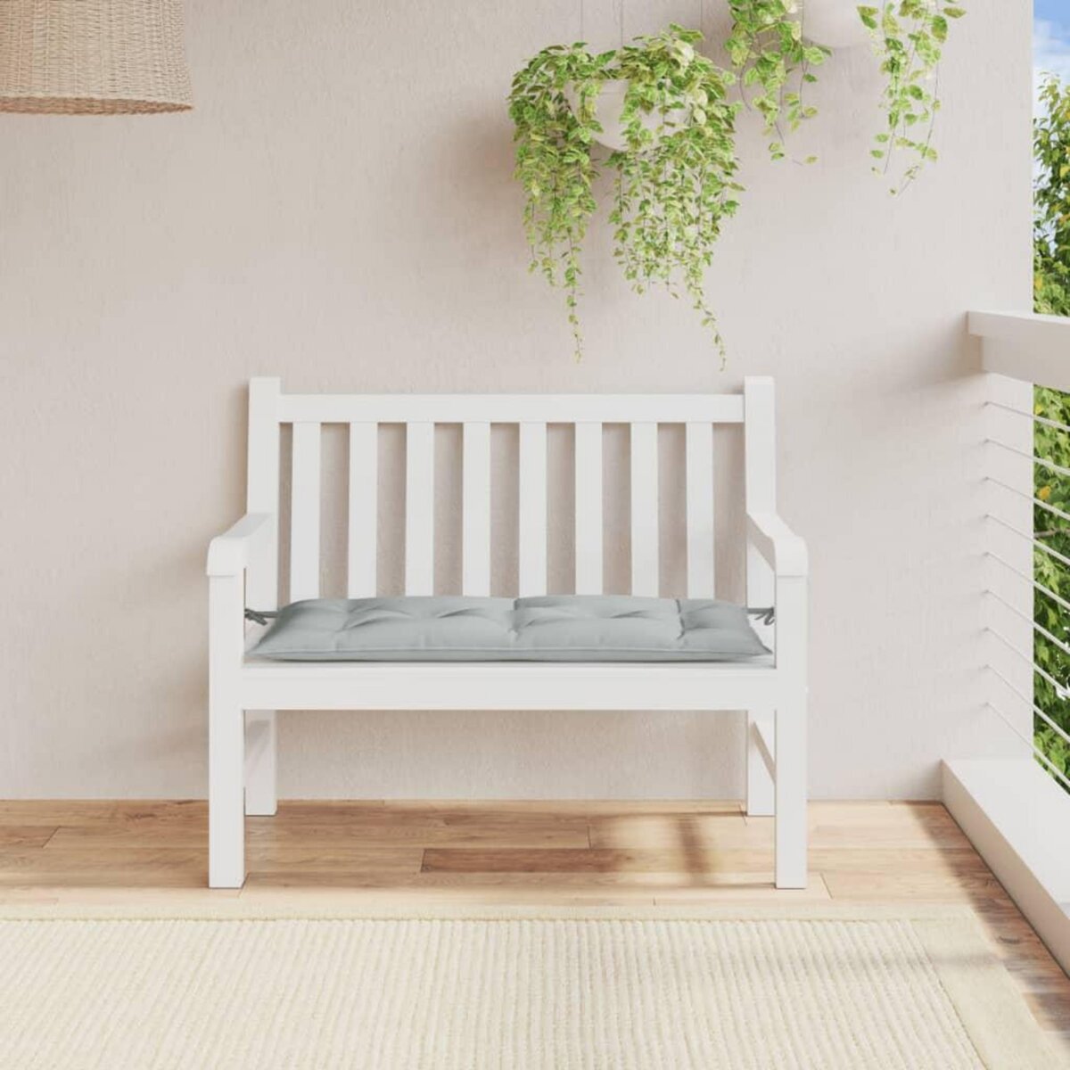 VIDAXL Coussin de banc de jardin gris clair melange 100x50x7 cm tissu