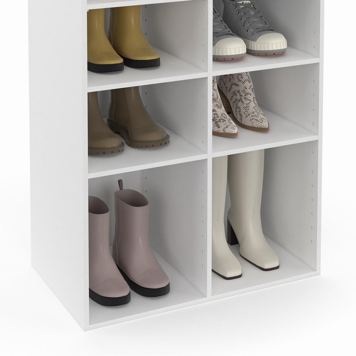 ID MARKET Etagère à chaussures 16 compartiments blanc