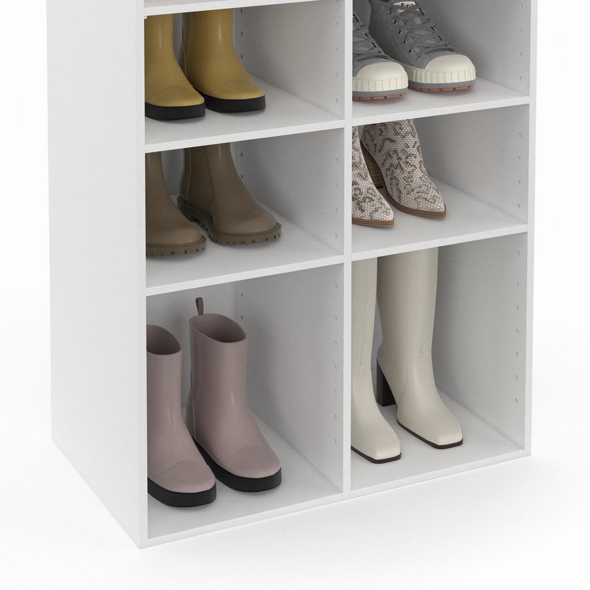 ID MARKET Etagère à chaussures 16 compartiments blanc