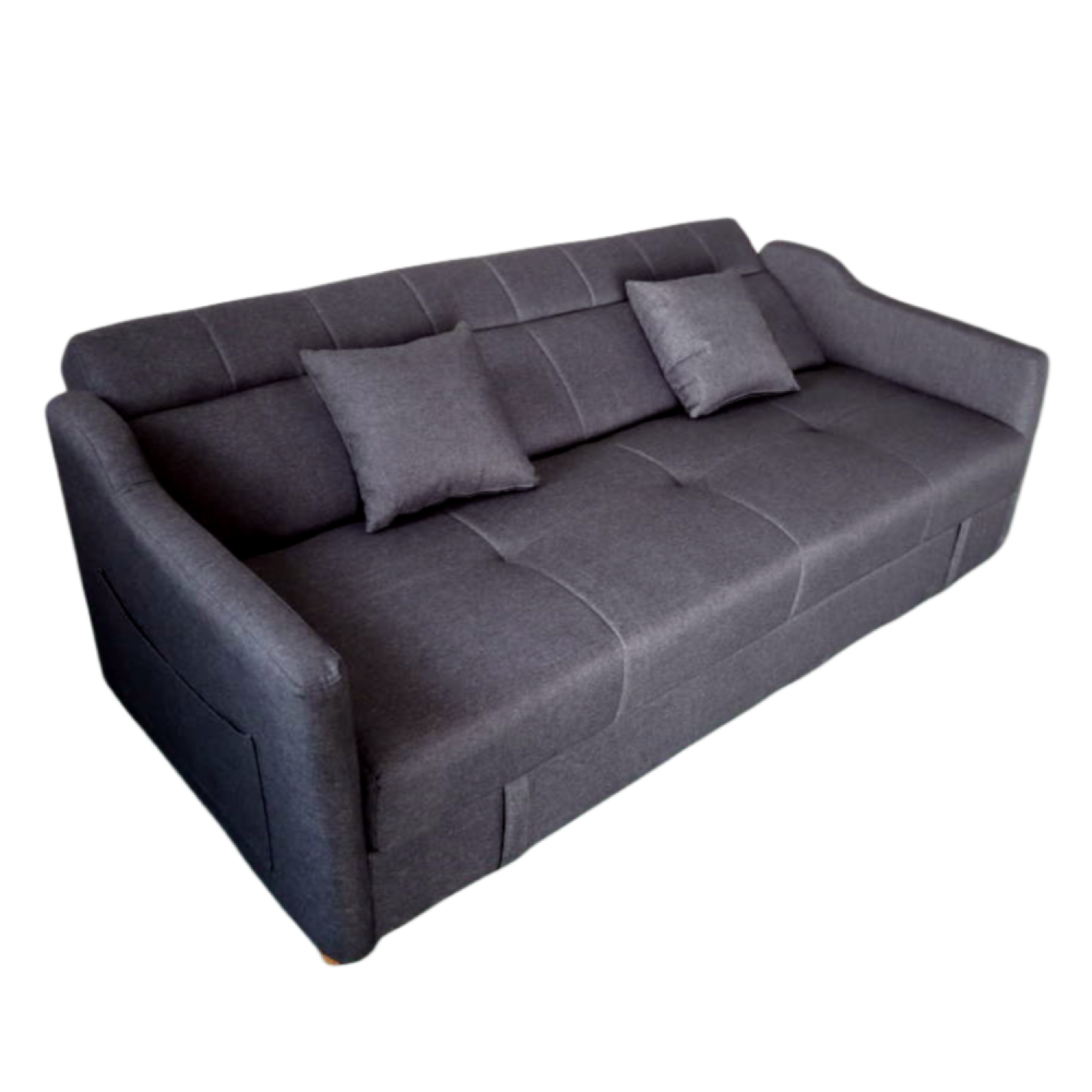Voir la diapositive 5 : CONCEPT USINE Canapé convertible avec coffre en tissu gris foncé 3 places adare