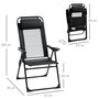 OUTSUNNY Lot de 2 chaises de jardin camping pliables - dossier inclinable 5 positions - tétière incluse - acier époxy oxford textilène noir