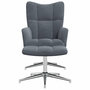 Voir la diapositive 3 : VIDAXL Chaise de relaxation avec tabouret Gris fonce Velours