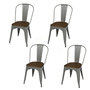 Voir la diapositive 1 : DIVERS Lot de 4 chaises vintage Liv H84 cm - Gris mat