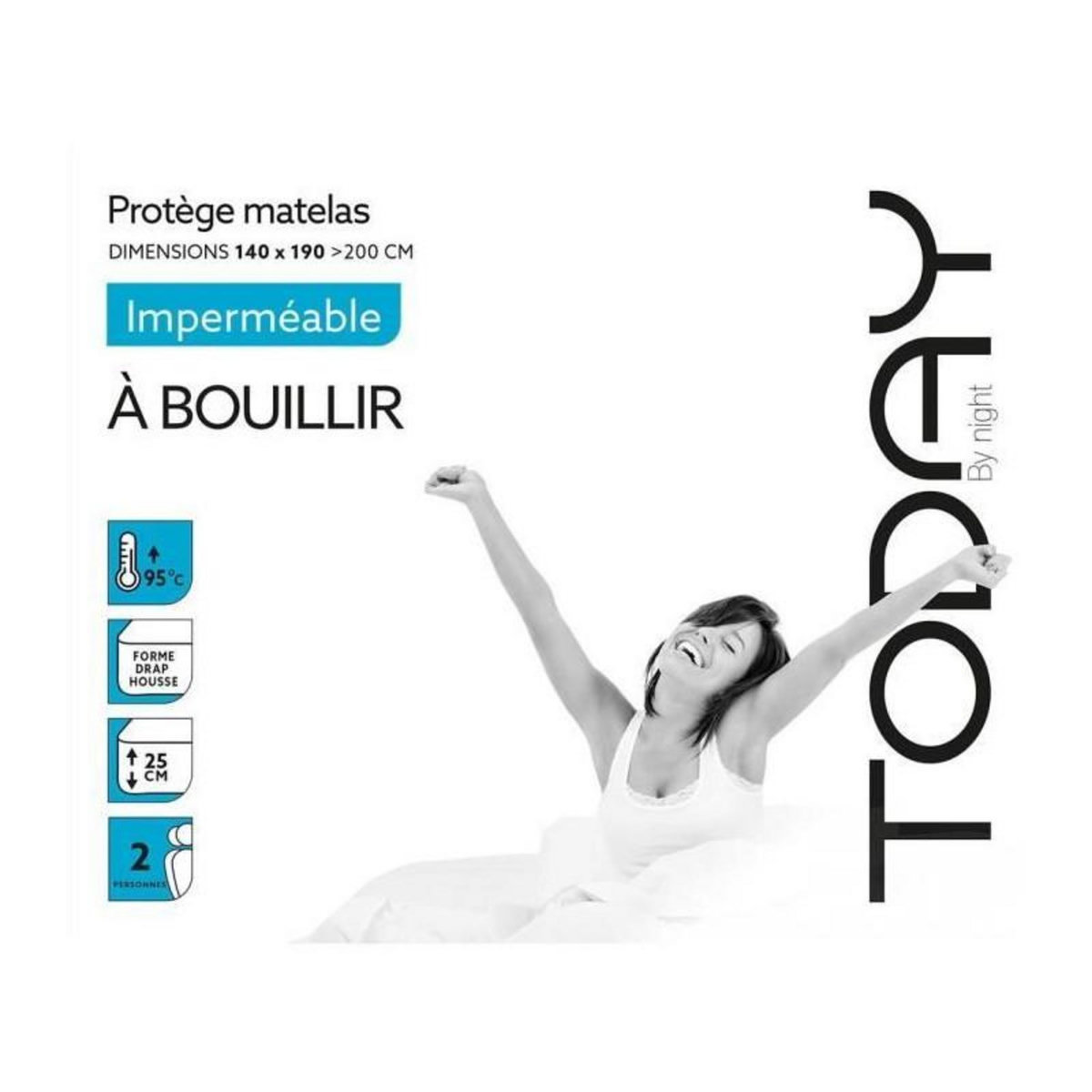 Today Protege matelas imperméable TODAY - 140x190 cm - A bouillir